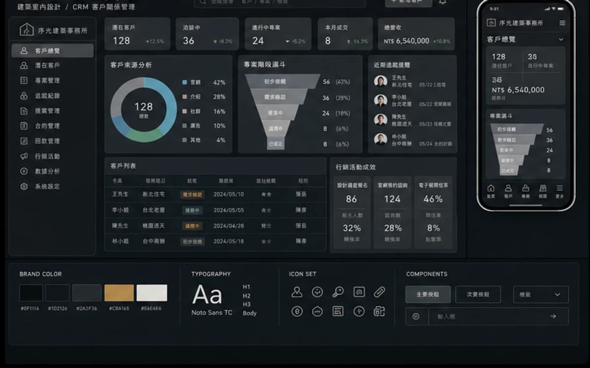 序光建築事務所 CRM / 客戶管理 作品圖