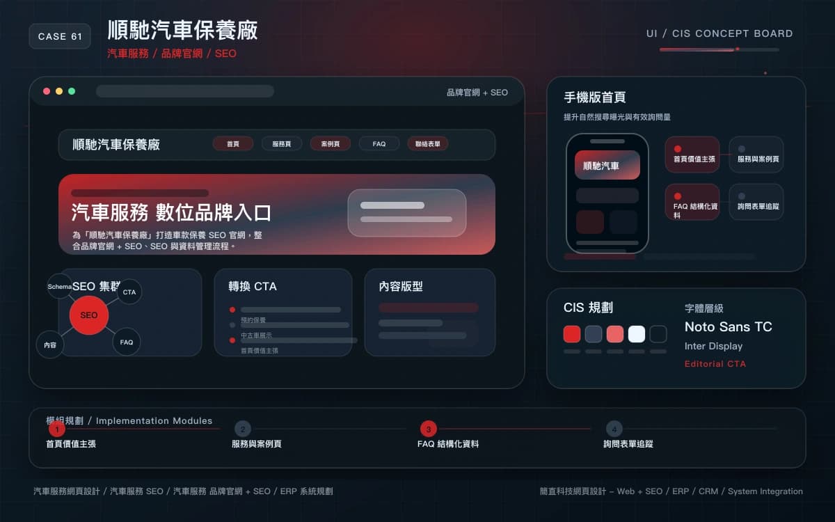順馳汽車保養廠 品牌官網 + SEO 作品圖