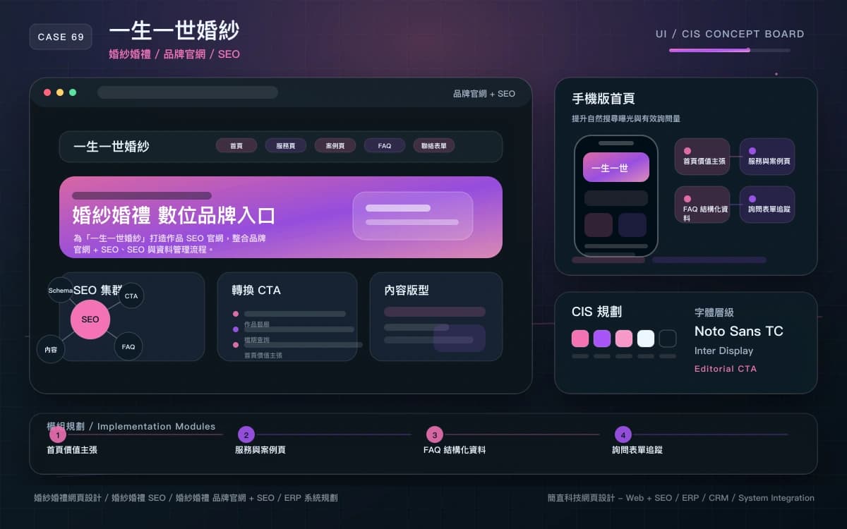 一生一世婚紗 品牌官網 + SEO 作品圖